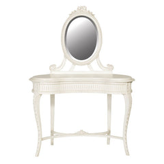 Villeneuve Hand Carved Dressing Table with Mirror in bespoke Farrow and Ball paint finish