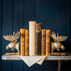 Gold Moose Bookends  Bookends - Bow House Lifestyle