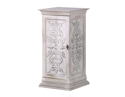 Elizabeth Carved White Bedside Table  Side tables and bedsides - Bow House Lifestyle