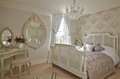 Villeneuve Hand Carved Dressing Table with Mirror in bespoke Farrow and Ball paint finish