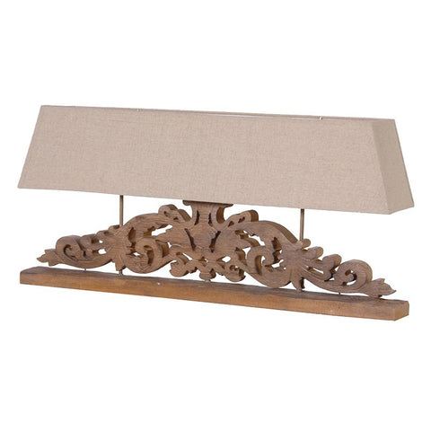 Laurent Wide Carved Lamp  Lighting - Bow House Lifestyle