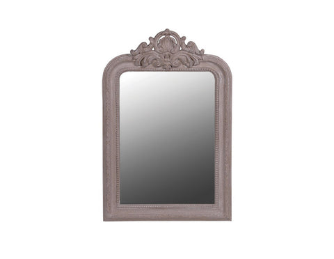 Small Carved Taupe Mirror