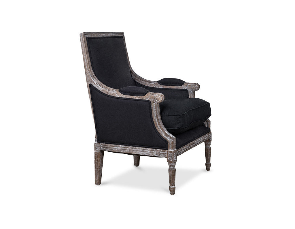 Lafayette Arm Chair -  Black Linen  Arm Chair - Bow House Lifestyle