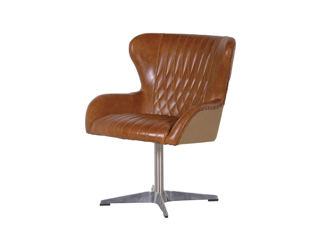 Benedict Leather Swivel Chair  Seating - Bow House Lifestyle