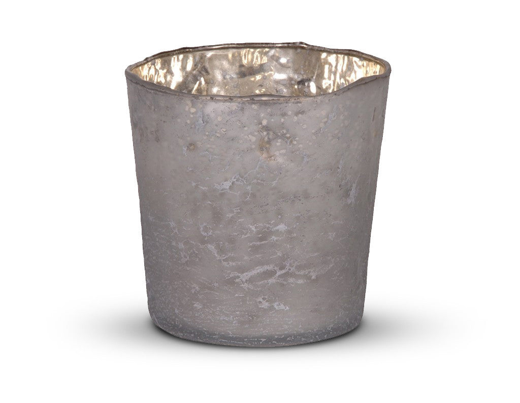 Large Frosted Votive finished in Silver/White  Votives - Bow House Lifestyle