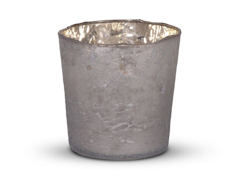 Large Frosted Votive finished in Silver/White  Votives - Bow House Lifestyle