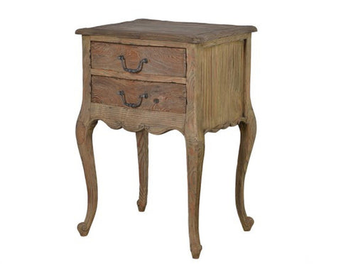 Quinton Reclaimed 2 Drawer Pine Bedside Table