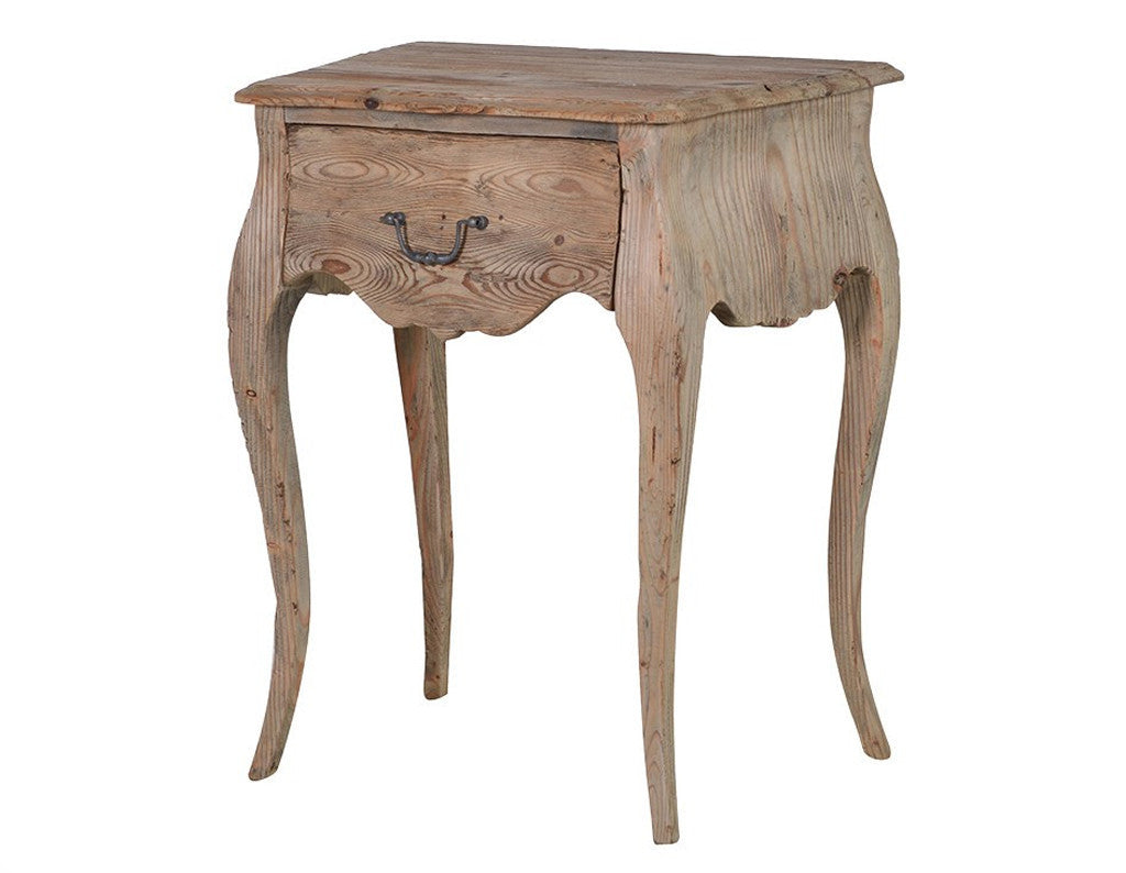 Quinton Reclaimed Pine Bedside Table Single Drawer