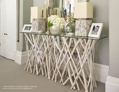 White Driftwood Console Table Bow House Lifestyle